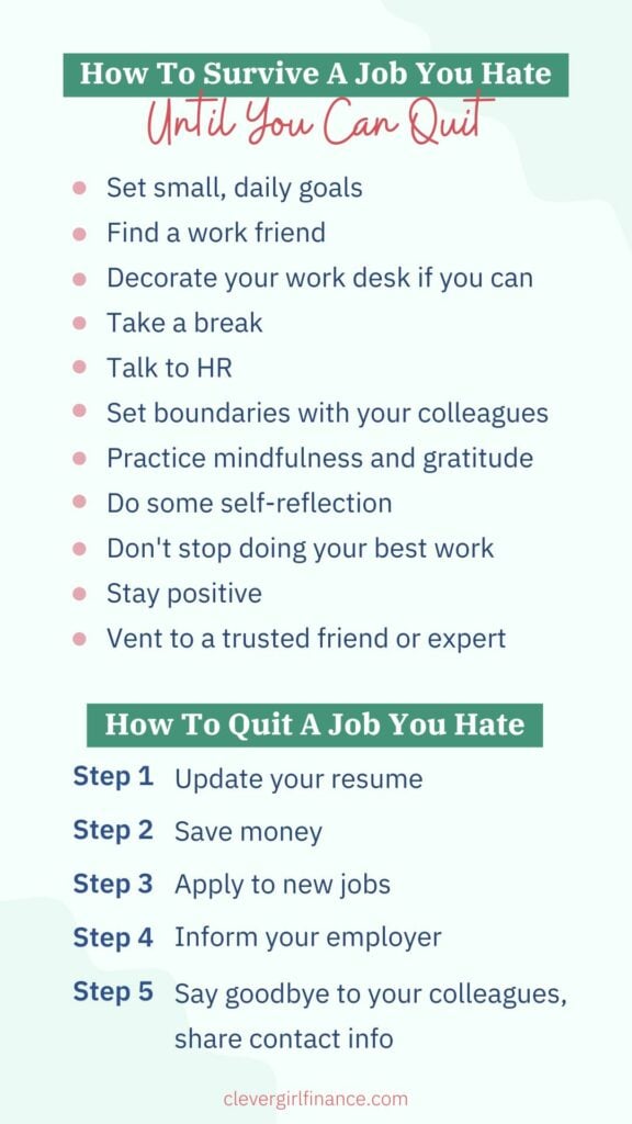 what to do when you hate your job Infographic 1